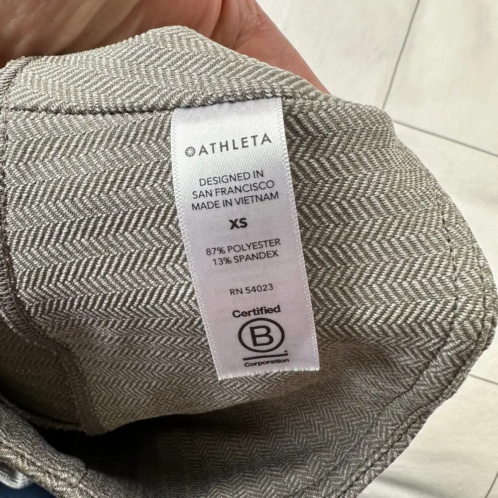Athleta Leggings Womens XS Bluff Gray Delancey Herringbone Tight Taupe Stretch